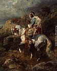Adolf Schreyer Arabischer Reiter an einter Tranke painting